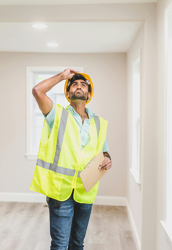 inspector Home inspector checking the interior of a home